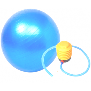 Fitnessbal blauw/groen 65cm met pomp